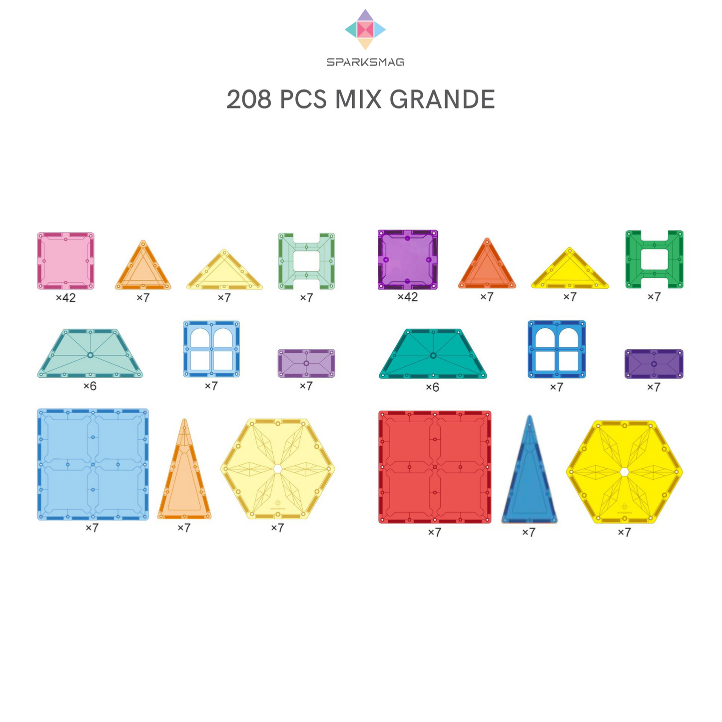 208 PIECES GRANDE MIX - LIGHT & CLASSIC COLORS