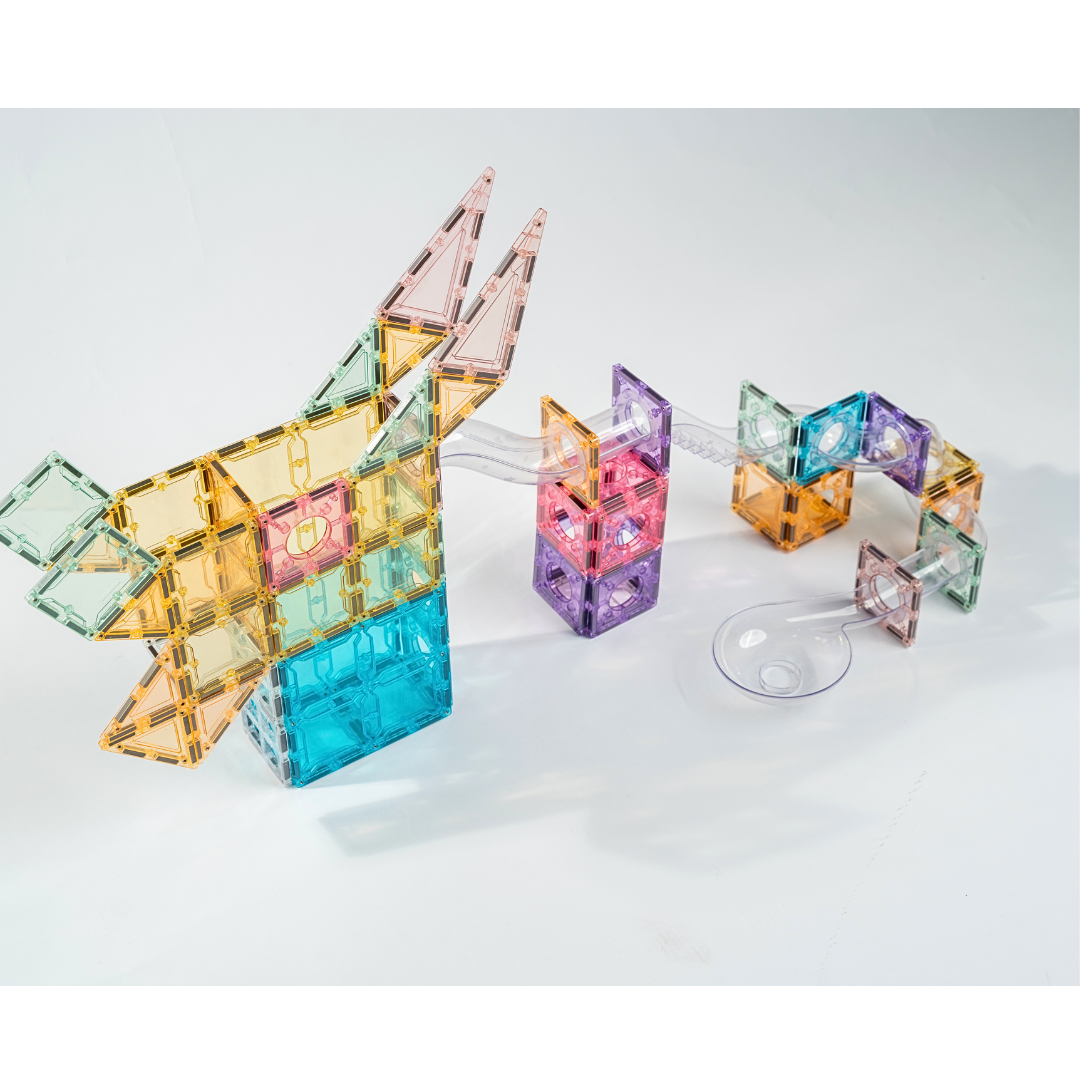 SparksMag Marble Run Set (120 PCS) – Transparent Magnetic Tubes Building Kit | STEM Engineering Toy for Kids