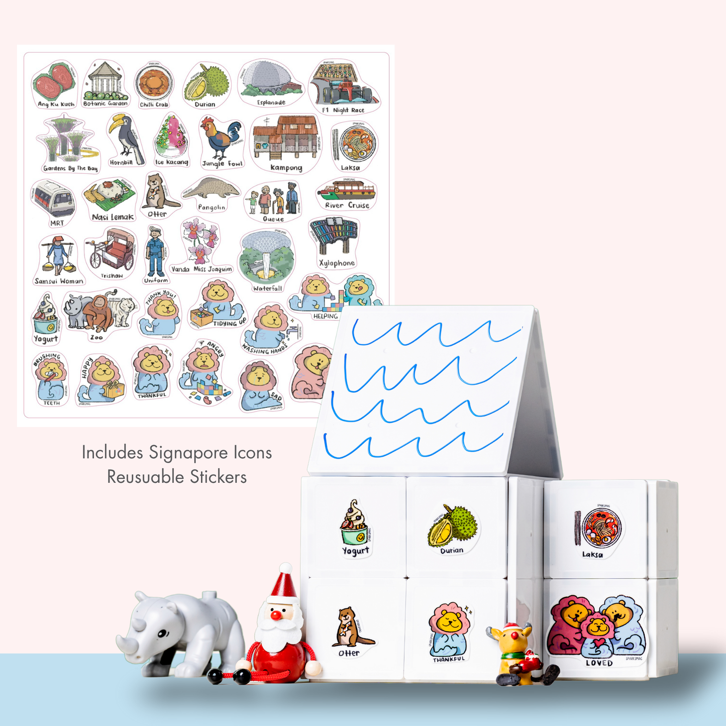 SparksMag Magic Drawable Magnetic Tiles (20 PCS) – Reusable Drawing & Building Set | Creative STEM Toy for Kids