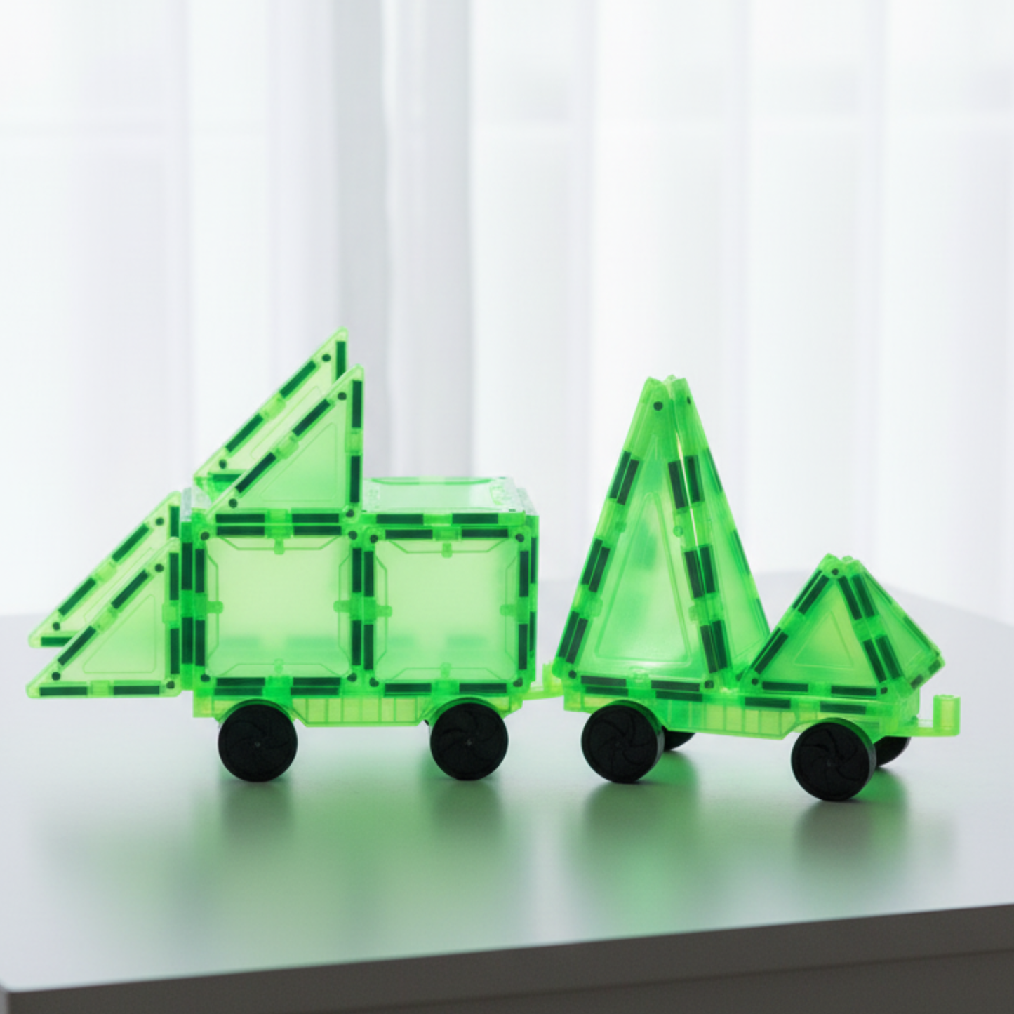 SparksMag Lumos Glow-in-the-Dark Magnetic Tiles (22 PCS) – Light-Up STEM Building Set for Kids