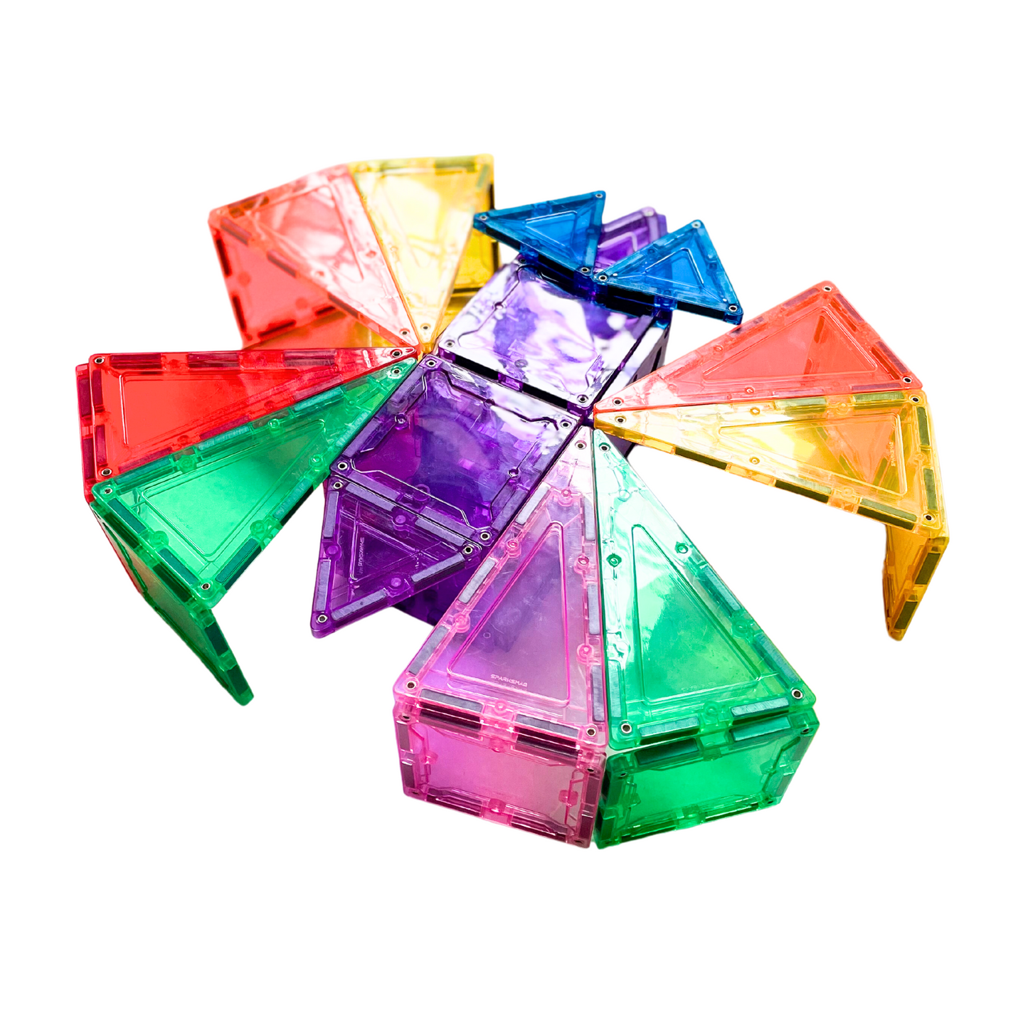 SparksMag Petite Magnetic Tiles Set (104 PCS) – Creative Starter Building Set | STEM Construction Toy for Kids