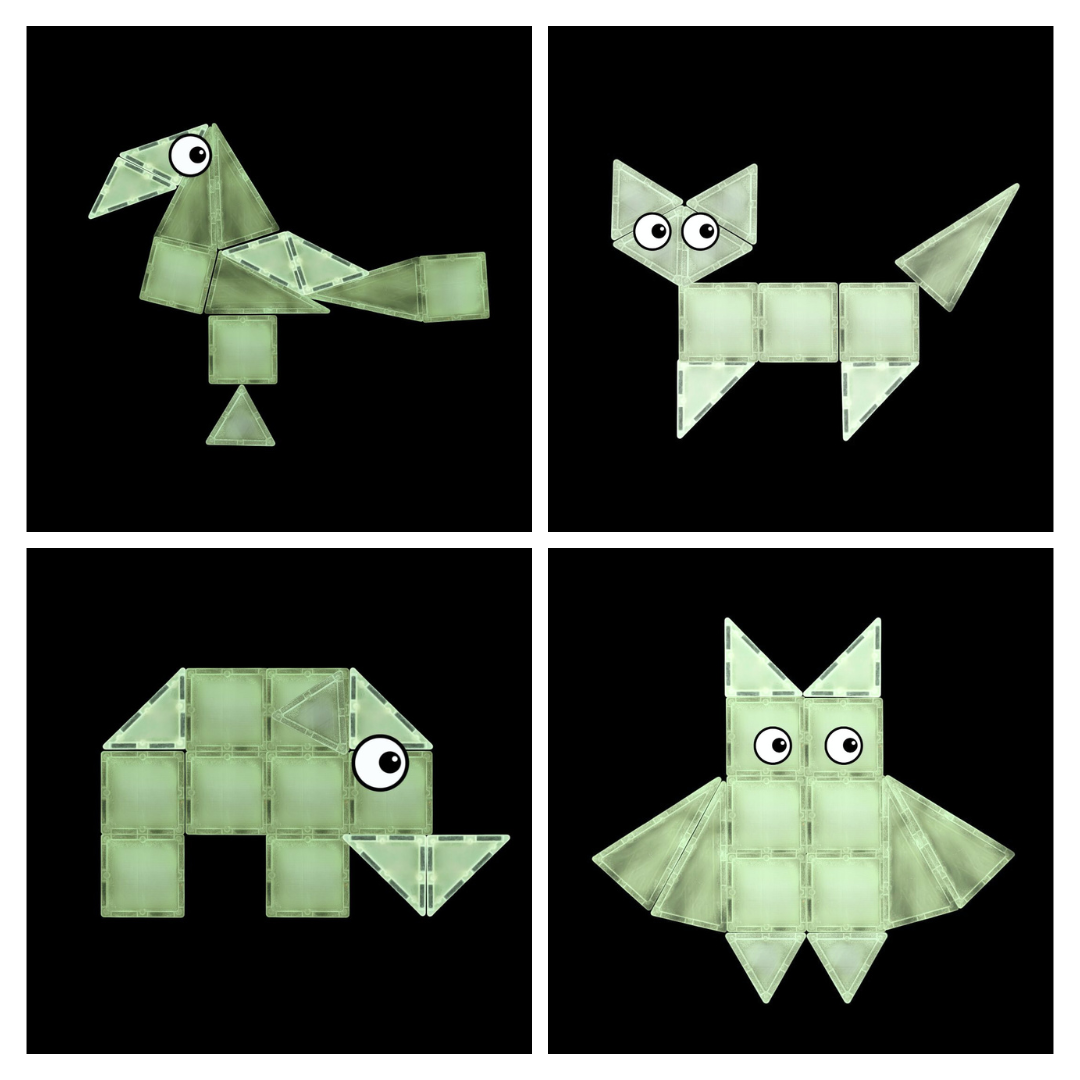 SparksMag Lumos Glow-in-the-Dark Magnetic Tiles (22 PCS) – Light-Up STEM Building Set for Kids