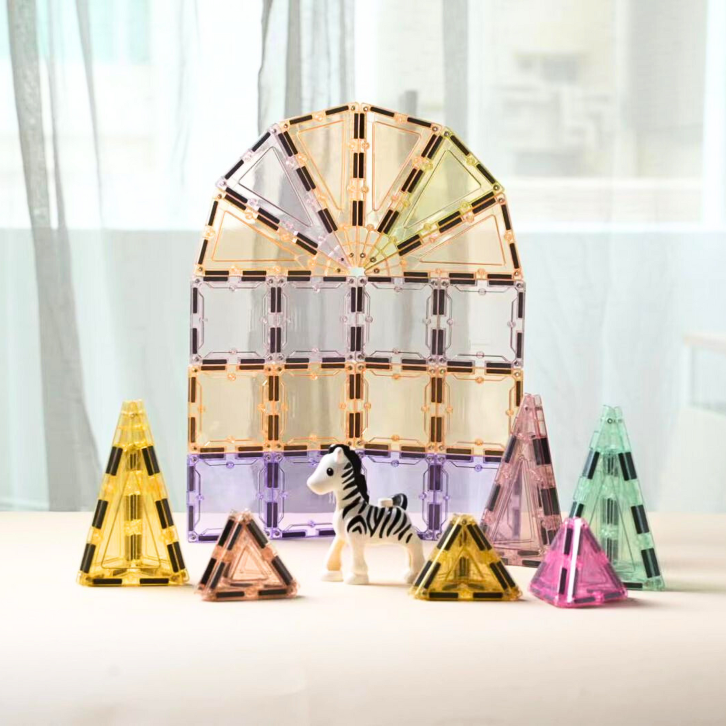 SparksMag Petite Magnetic Tiles Set (104 PCS) – Creative Starter Building Set | STEM Construction Toy for Kids