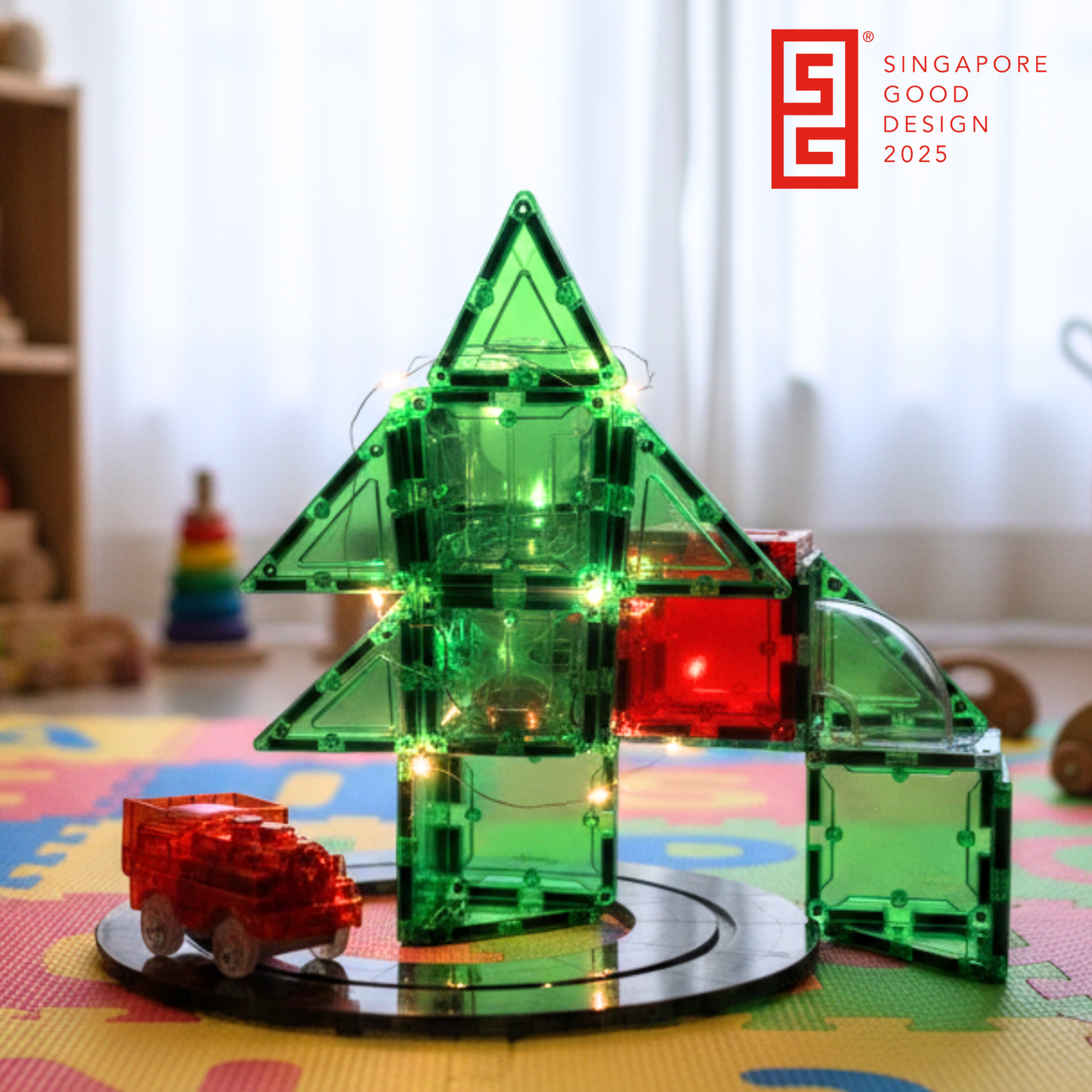 3-in-1 Discovery Set – STEM Magnetic Tiles Car Toy