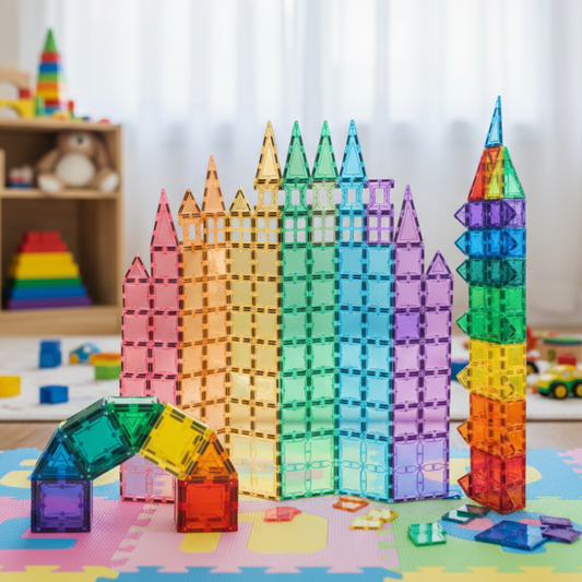 208 Pcs Grande Set Magnetic Tiles STEAM Educational Toys for Kids