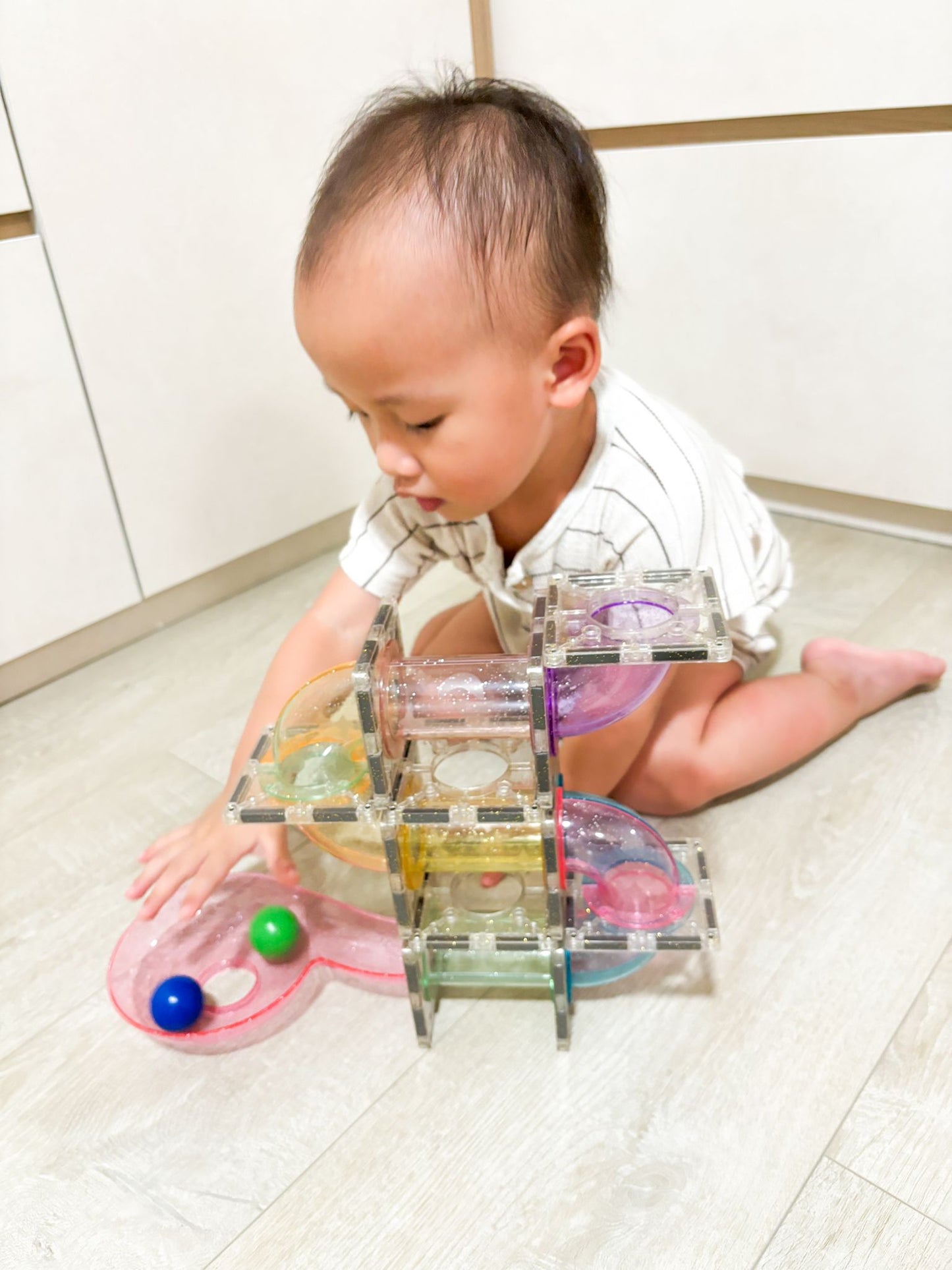 120PCS GLITTER MARBLE RUN