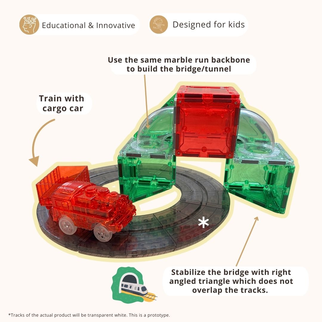 3-in-1 Discovery Set – STEM Magnetic Tiles Car Toy