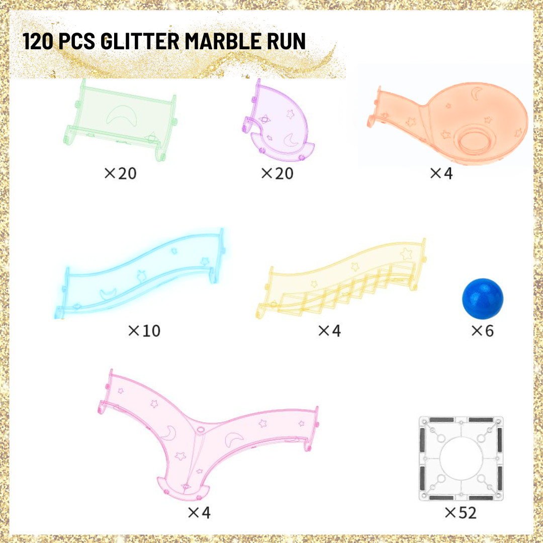 [NEW] 120PCS GLITTER MARBLE RUN