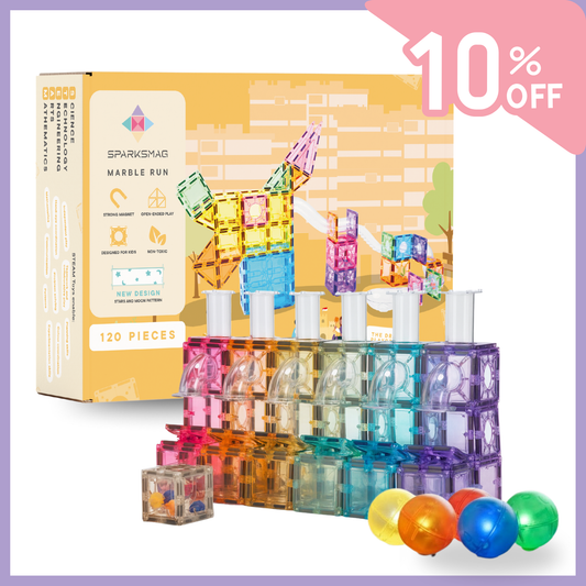 125 PCS Glitter Marble Run Mega Set