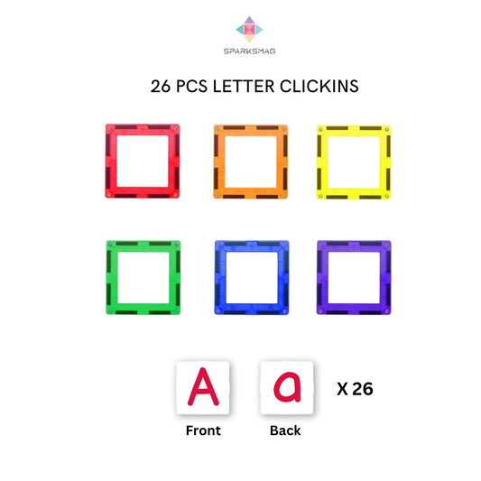 [PREORDER] 26 PCS LETTER CLICKINS FEATURING CAPITAL AND SMALL LETTERS