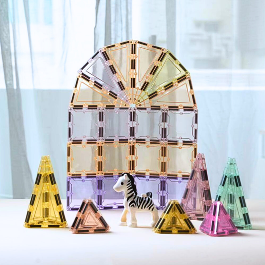 104 PIECES PETITE MAGNETIC TILES - LIGHT COLORS