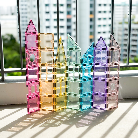 104 PIECES PETITE MAGNETIC TILES - LIGHT COLORS