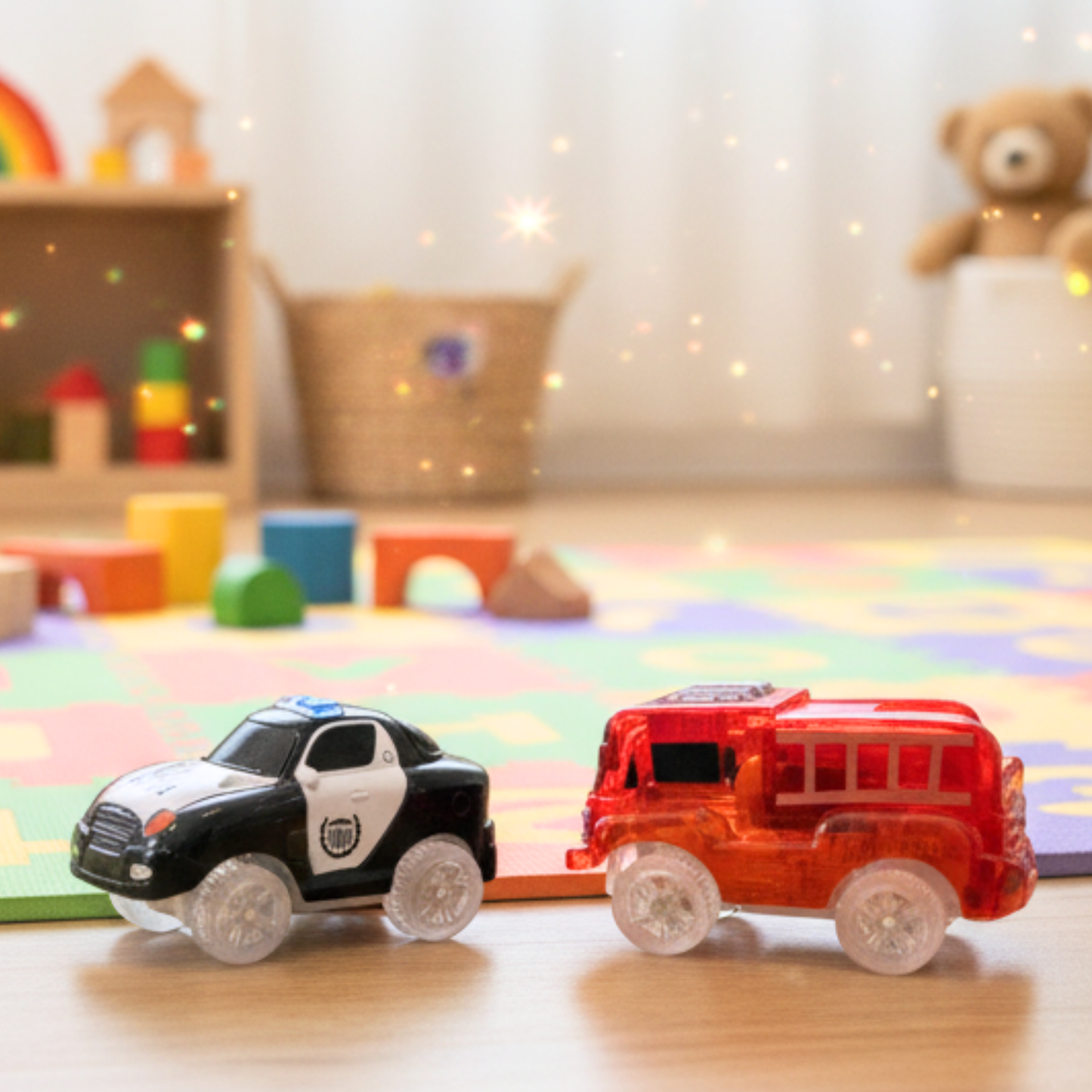 SparksMag Vroom Car City® Accessory – Add-On Magnetic Cars | Lego® Duplo®-Compatible Vehicle Pack for STEM Play