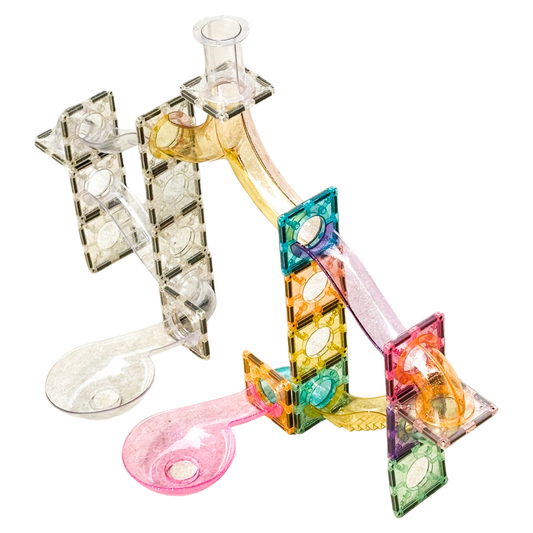 120 PIECES MARBLE RUN MIX -  GLITTER & TRANSPARENT TUBES
