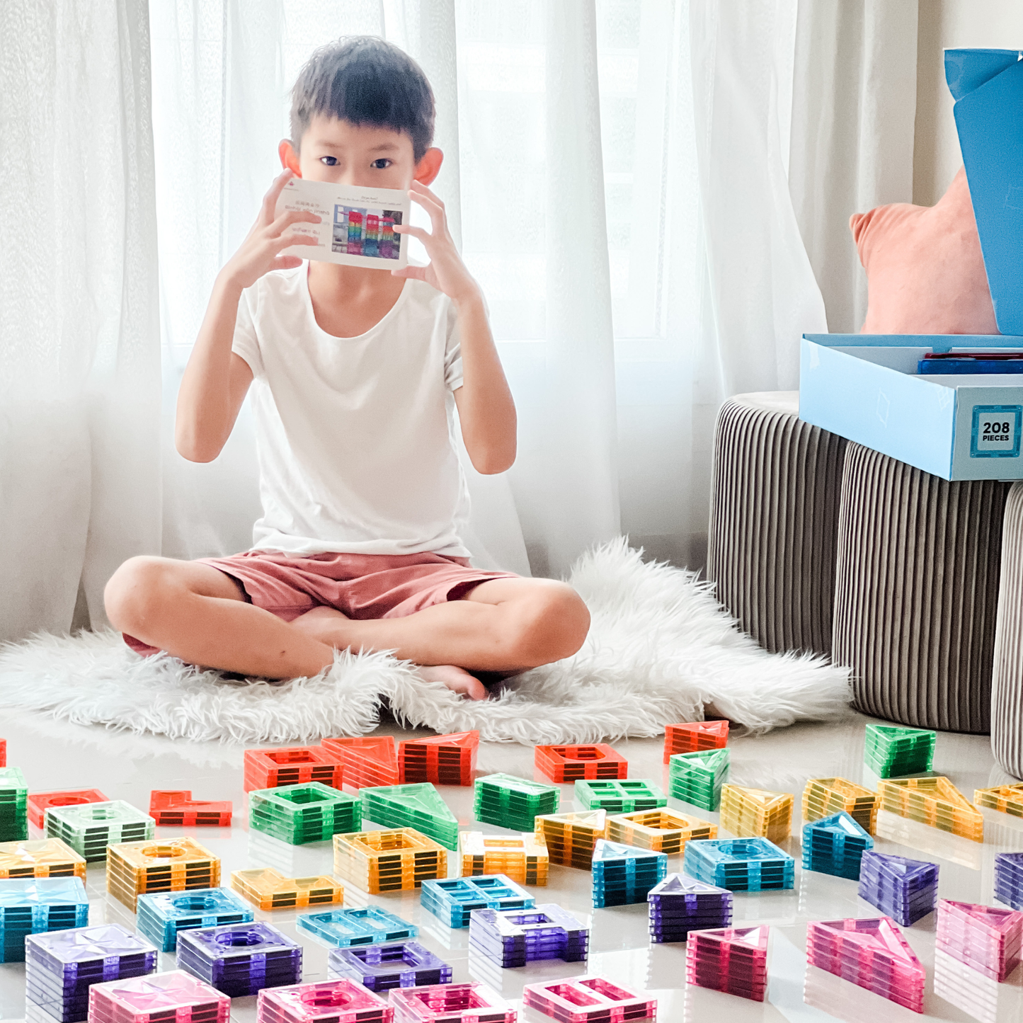 208 PIECES GRANDE MAGNETIC TILES - CLASSIC COLORS