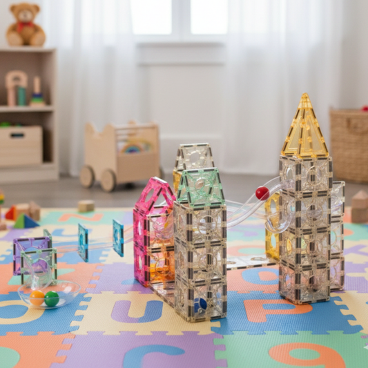 120 PCS Marble Run - Mix of Glitter and Transparent Tubes