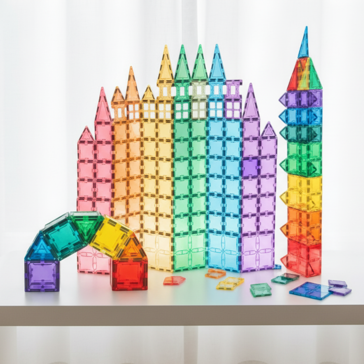 SparksMag Grande Magnetic Tiles Set (208 PCS) – Ultimate Building Set for Kids | Creative STEM Construction Toy