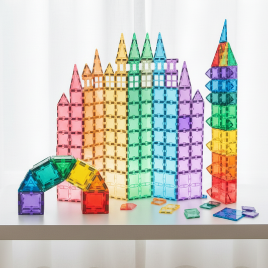 SparksMag Grande Magnetic Tiles Set (208 PCS) – Ultimate Building Set for Kids | Creative STEM Construction Toy