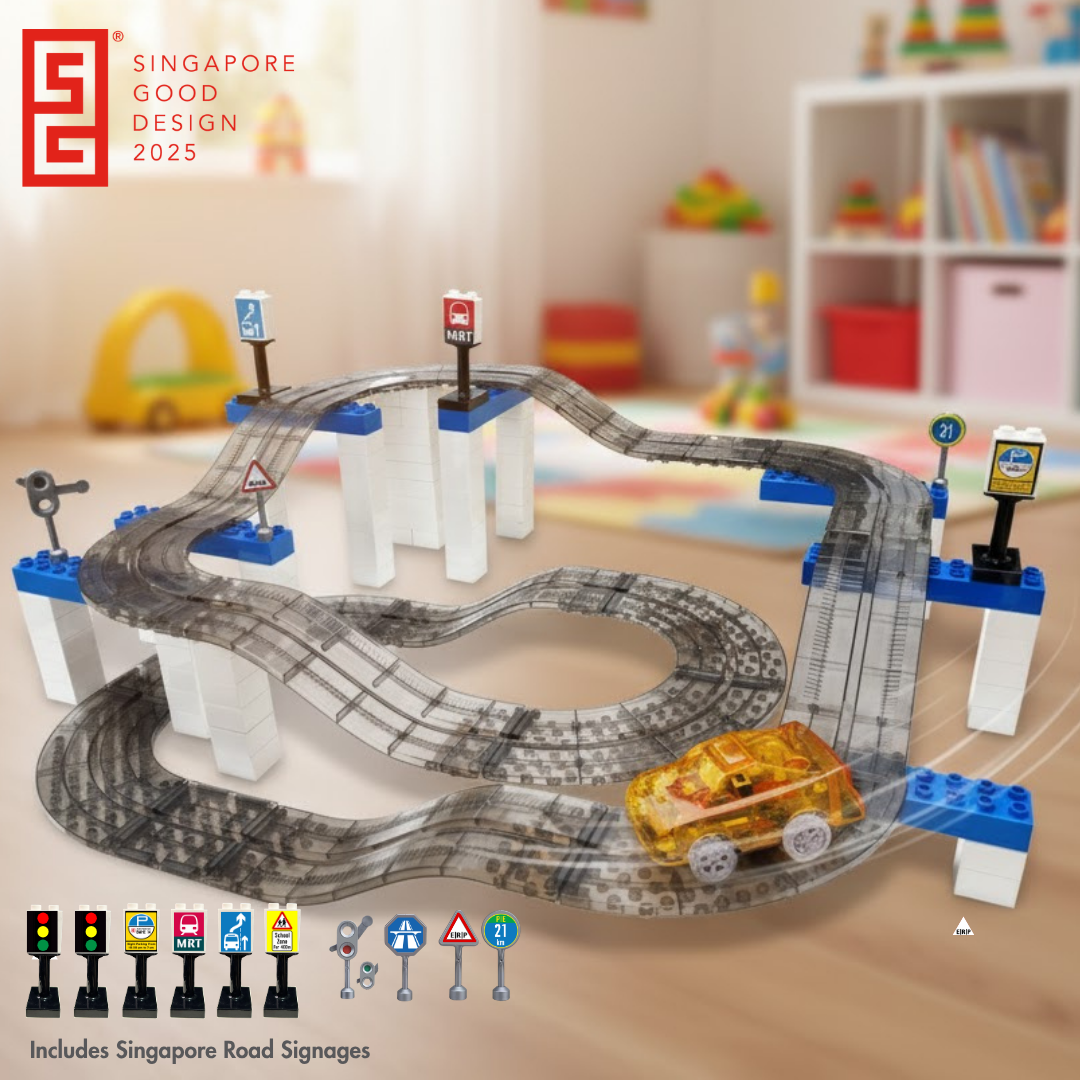 SparksMag Vroom Car City® Grande Set (60 PCS) – Magnetic Road & Car Building Set | Duplo®-Compatible STEM Magnetic Tiles Toy