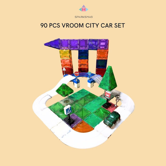 [PREORDER] 90 PCS VROOM CAR™️ CITY - MAGNETIC BRICK CAR SET