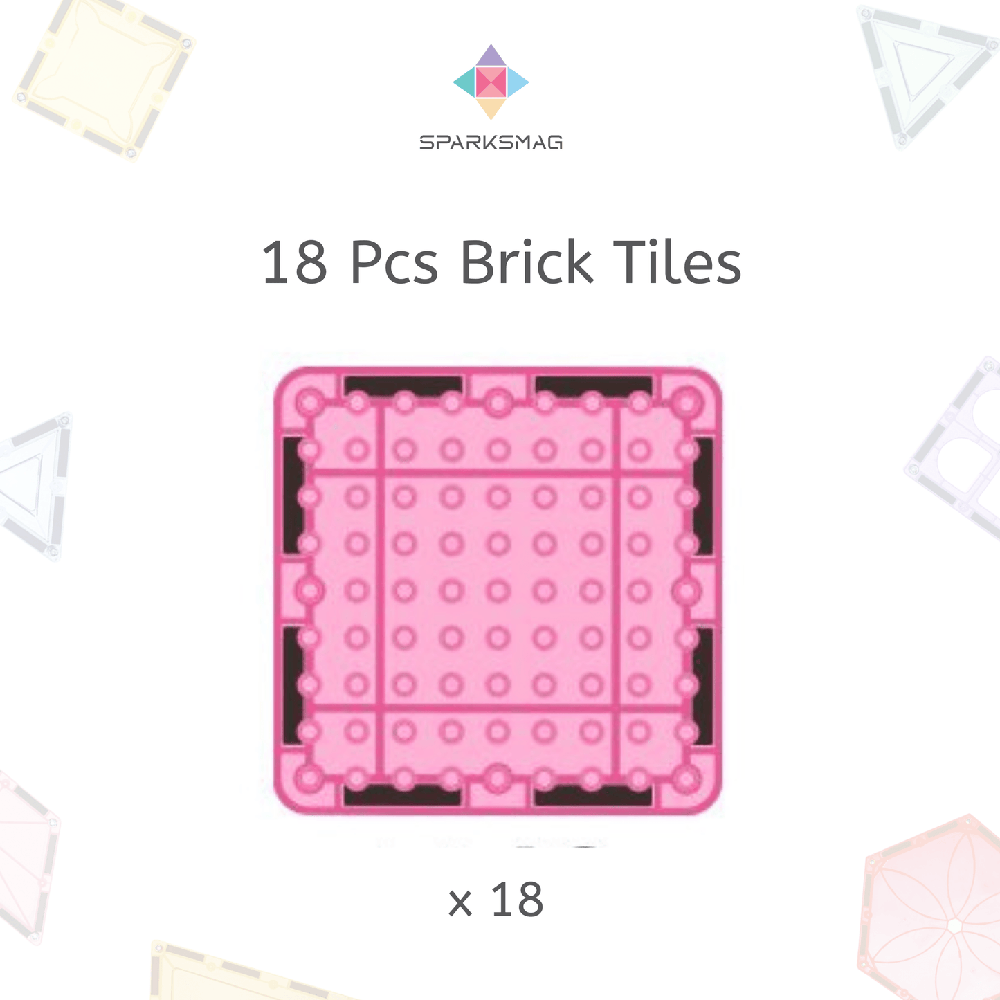 18 Pcs Magnetic Brick Tiles - SparksMag